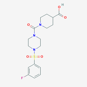 1-[4-(3-Fluorophenyl)sulfonylpiperazine-1-carbonyl]piperidine-4-carboxylic acid