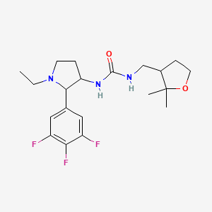 1-[(2,2-Dimethyloxolan-3-yl)methyl]-3-[1-ethyl-2-(3,4,5-trifluorophenyl)pyrrolidin-3-yl]urea