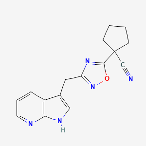 1-[3-(1H-pyrrolo[2,3-b]pyridin-3-ylmethyl)-1,2,4-oxadiazol-5-yl]cyclopentane-1-carbonitrile