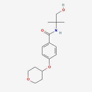 N-(1-hydroxy-2-methylpropan-2-yl)-4-(oxan-4-yloxy)benzamide