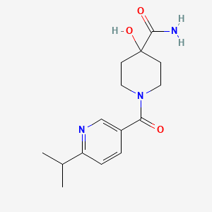 4-Hydroxy-1-(6-propan-2-ylpyridine-3-carbonyl)piperidine-4-carboxamide