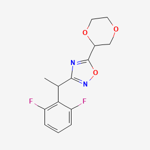 3-[1-(2,6-Difluorophenyl)ethyl]-5-(1,4-dioxan-2-yl)-1,2,4-oxadiazole