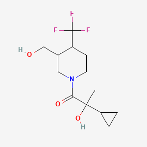 2-Cyclopropyl-2-hydroxy-1-[3-(hydroxymethyl)-4-(trifluoromethyl)piperidin-1-yl]propan-1-one