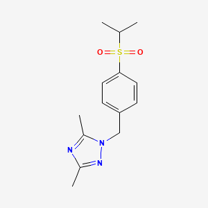 3,5-Dimethyl-1-[(4-propan-2-ylsulfonylphenyl)methyl]-1,2,4-triazole