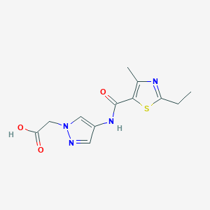 2-[4-[(2-Ethyl-4-methyl-1,3-thiazole-5-carbonyl)amino]pyrazol-1-yl]acetic acid