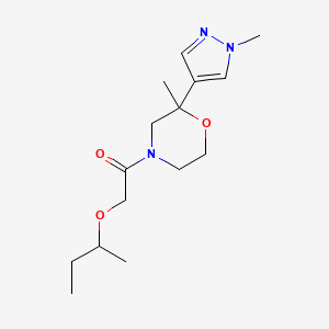 2-Butan-2-yloxy-1-[2-methyl-2-(1-methylpyrazol-4-yl)morpholin-4-yl]ethanone