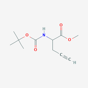 molecular formula C11H17NO4 B071248 Methyl 2-((tert-butoxycarbonyl)amino)pent-4-ynoate CAS No. 173306-82-6