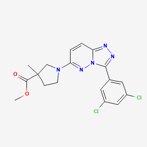 molecular formula C18H17Cl2N5O2 B7125273 Methyl 1-[3-(3,5-dichlorophenyl)-[1,2,4]triazolo[4,3-b]pyridazin-6-yl]-3-methylpyrrolidine-3-carboxylate 