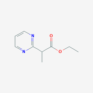 molecular formula C9H12N2O2 B071253 Ethyl 2-(pyrimidin-2-yl)propanoate CAS No. 191725-65-2
