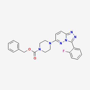 molecular formula C23H21FN6O2 B7125587 Benzyl 4-[3-(2-fluorophenyl)-[1,2,4]triazolo[4,3-b]pyridazin-6-yl]piperazine-1-carboxylate 