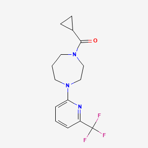 molecular formula C15H18F3N3O B7126678 Cyclopropyl-[4-[6-(trifluoromethyl)pyridin-2-yl]-1,4-diazepan-1-yl]methanone 