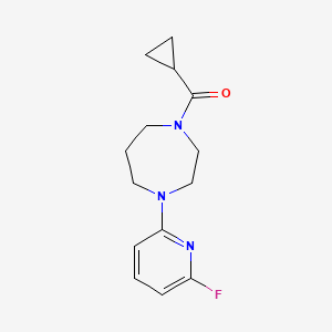 molecular formula C14H18FN3O B7126684 Cyclopropyl-[4-(6-fluoropyridin-2-yl)-1,4-diazepan-1-yl]methanone 