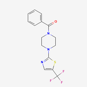 molecular formula C15H14F3N3OS B7126983 Phenyl-[4-[5-(trifluoromethyl)-1,3-thiazol-2-yl]piperazin-1-yl]methanone 