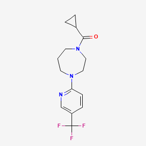 molecular formula C15H18F3N3O B7127637 Cyclopropyl-[4-[5-(trifluoromethyl)pyridin-2-yl]-1,4-diazepan-1-yl]methanone 