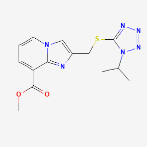 molecular formula C14H16N6O2S B7127873 Methyl 2-[(1-propan-2-yltetrazol-5-yl)sulfanylmethyl]imidazo[1,2-a]pyridine-8-carboxylate 