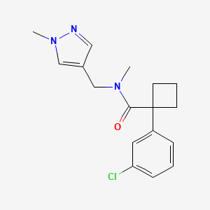 1-(3-chlorophenyl)-N-methyl-N-[(1-methylpyrazol-4-yl)methyl]cyclobutane-1-carboxamide