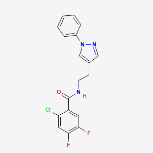 2-chloro-4,5-difluoro-N-[2-(1-phenylpyrazol-4-yl)ethyl]benzamide