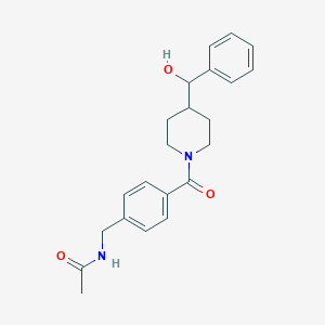 N-[[4-[4-[hydroxy(phenyl)methyl]piperidine-1-carbonyl]phenyl]methyl]acetamide