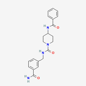 4-benzamido-N-[(3-carbamoylphenyl)methyl]piperidine-1-carboxamide