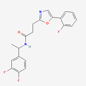 N-[1-(3,4-difluorophenyl)ethyl]-3-[5-(2-fluorophenyl)-1,3-oxazol-2-yl]propanamide