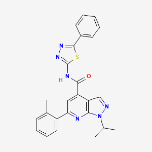 6-(2-methylphenyl)-N-(5-phenyl-1,3,4-thiadiazol-2-yl)-1-propan-2-ylpyrazolo[3,4-b]pyridine-4-carboxamide