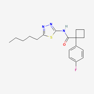 1-(4-fluorophenyl)-N-(5-pentyl-1,3,4-thiadiazol-2-yl)cyclobutane-1-carboxamide