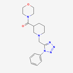 molecular formula C18H24N6O2 B7129219 Morpholin-4-yl-[1-[(1-phenyltetrazol-5-yl)methyl]piperidin-3-yl]methanone 