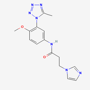 3-imidazol-1-yl-N-[4-methoxy-3-(5-methyltetrazol-1-yl)phenyl]propanamide