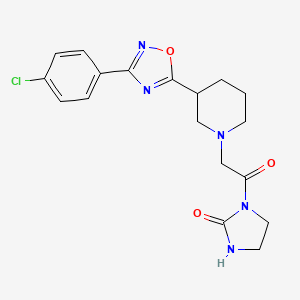 1-[2-[3-[3-(4-Chlorophenyl)-1,2,4-oxadiazol-5-yl]piperidin-1-yl]acetyl]imidazolidin-2-one