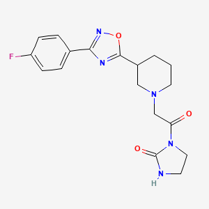 1-[2-[3-[3-(4-Fluorophenyl)-1,2,4-oxadiazol-5-yl]piperidin-1-yl]acetyl]imidazolidin-2-one