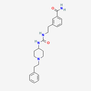 3-[2-[[1-(2-Phenylethyl)piperidin-4-yl]carbamoylamino]ethyl]benzamide