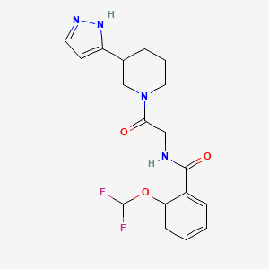 2-(difluoromethoxy)-N-[2-oxo-2-[3-(1H-pyrazol-5-yl)piperidin-1-yl]ethyl]benzamide