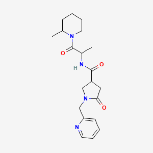 N-[1-(2-methylpiperidin-1-yl)-1-oxopropan-2-yl]-5-oxo-1-(pyridin-2-ylmethyl)pyrrolidine-3-carboxamide