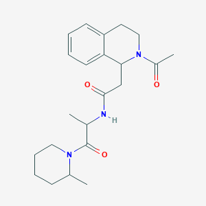 2-(2-acetyl-3,4-dihydro-1H-isoquinolin-1-yl)-N-[1-(2-methylpiperidin-1-yl)-1-oxopropan-2-yl]acetamide