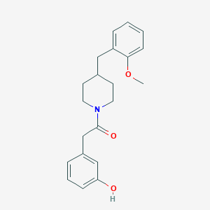 2-(3-Hydroxyphenyl)-1-[4-[(2-methoxyphenyl)methyl]piperidin-1-yl]ethanone