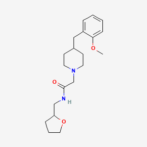 2-[4-[(2-methoxyphenyl)methyl]piperidin-1-yl]-N-(oxolan-2-ylmethyl)acetamide