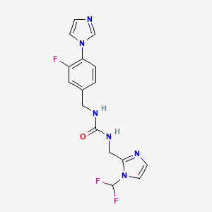 1-[[1-(Difluoromethyl)imidazol-2-yl]methyl]-3-[(3-fluoro-4-imidazol-1-ylphenyl)methyl]urea