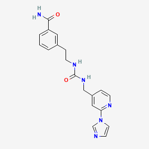 3-[2-[(2-Imidazol-1-ylpyridin-4-yl)methylcarbamoylamino]ethyl]benzamide