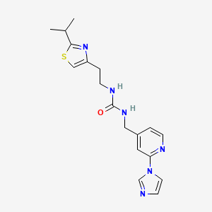 1-[(2-Imidazol-1-ylpyridin-4-yl)methyl]-3-[2-(2-propan-2-yl-1,3-thiazol-4-yl)ethyl]urea