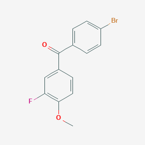 molecular formula C14H10BrFO2 B071304 4-溴-3'-氟-4'-甲氧基二苯甲酮 CAS No. 161581-93-7