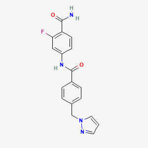 2-Fluoro-4-[[4-(pyrazol-1-ylmethyl)benzoyl]amino]benzamide