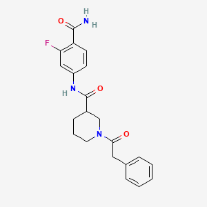 N-(4-carbamoyl-3-fluorophenyl)-1-(2-phenylacetyl)piperidine-3-carboxamide