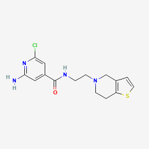 2-amino-6-chloro-N-[2-(6,7-dihydro-4H-thieno[3,2-c]pyridin-5-yl)ethyl]pyridine-4-carboxamide