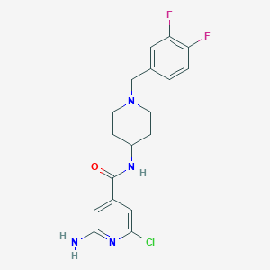 2-amino-6-chloro-N-[1-[(3,4-difluorophenyl)methyl]piperidin-4-yl]pyridine-4-carboxamide