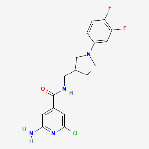 2-amino-6-chloro-N-[[1-(3,4-difluorophenyl)pyrrolidin-3-yl]methyl]pyridine-4-carboxamide