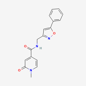 1-methyl-2-oxo-N-[(5-phenyl-1,2-oxazol-3-yl)methyl]pyridine-4-carboxamide