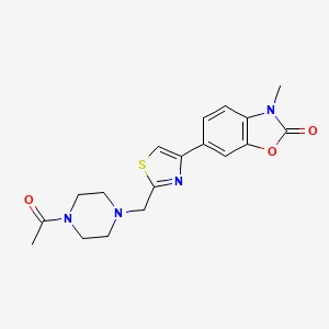 6-[2-[(4-Acetylpiperazin-1-yl)methyl]-1,3-thiazol-4-yl]-3-methyl-1,3-benzoxazol-2-one