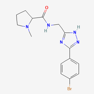 N-[[3-(4-bromophenyl)-1H-1,2,4-triazol-5-yl]methyl]-1-methylpyrrolidine-2-carboxamide