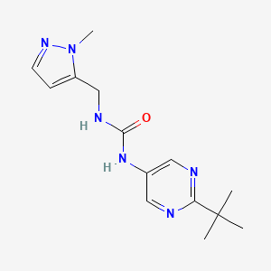 1-(2-Tert-butylpyrimidin-5-yl)-3-[(2-methylpyrazol-3-yl)methyl]urea