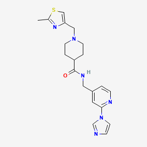 N-[(2-imidazol-1-ylpyridin-4-yl)methyl]-1-[(2-methyl-1,3-thiazol-4-yl)methyl]piperidine-4-carboxamide